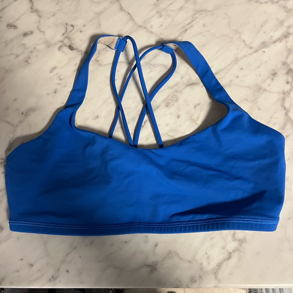 DO NOT PURCHASE. SOLD.  lululemon blue sports bra with mesh lining size 8